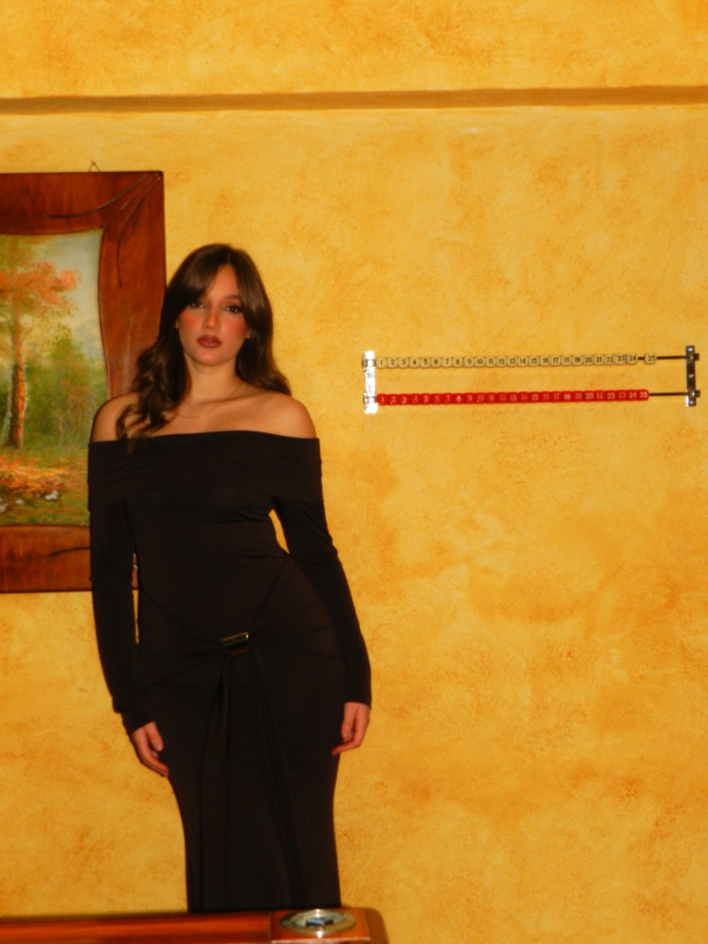 Abito Long Sleeve Off Shoulder