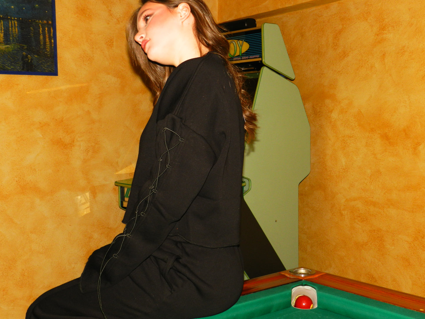 Black Stitched Detail Suit