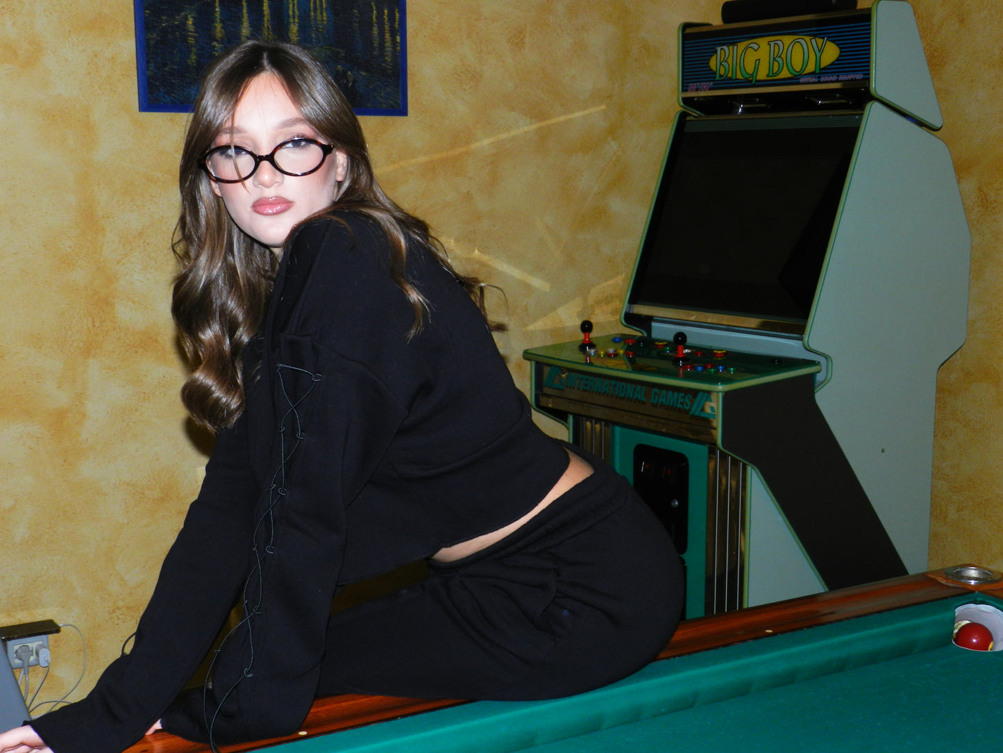 Black Stitched Detail Suit