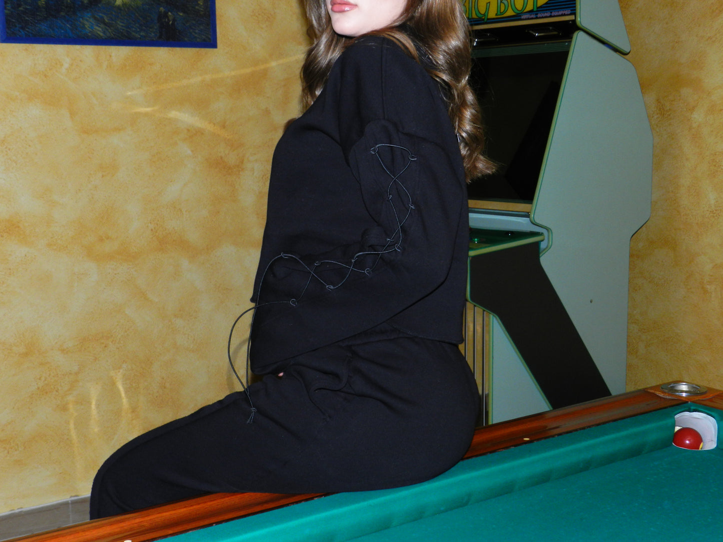 Black Stitched Detail Suit