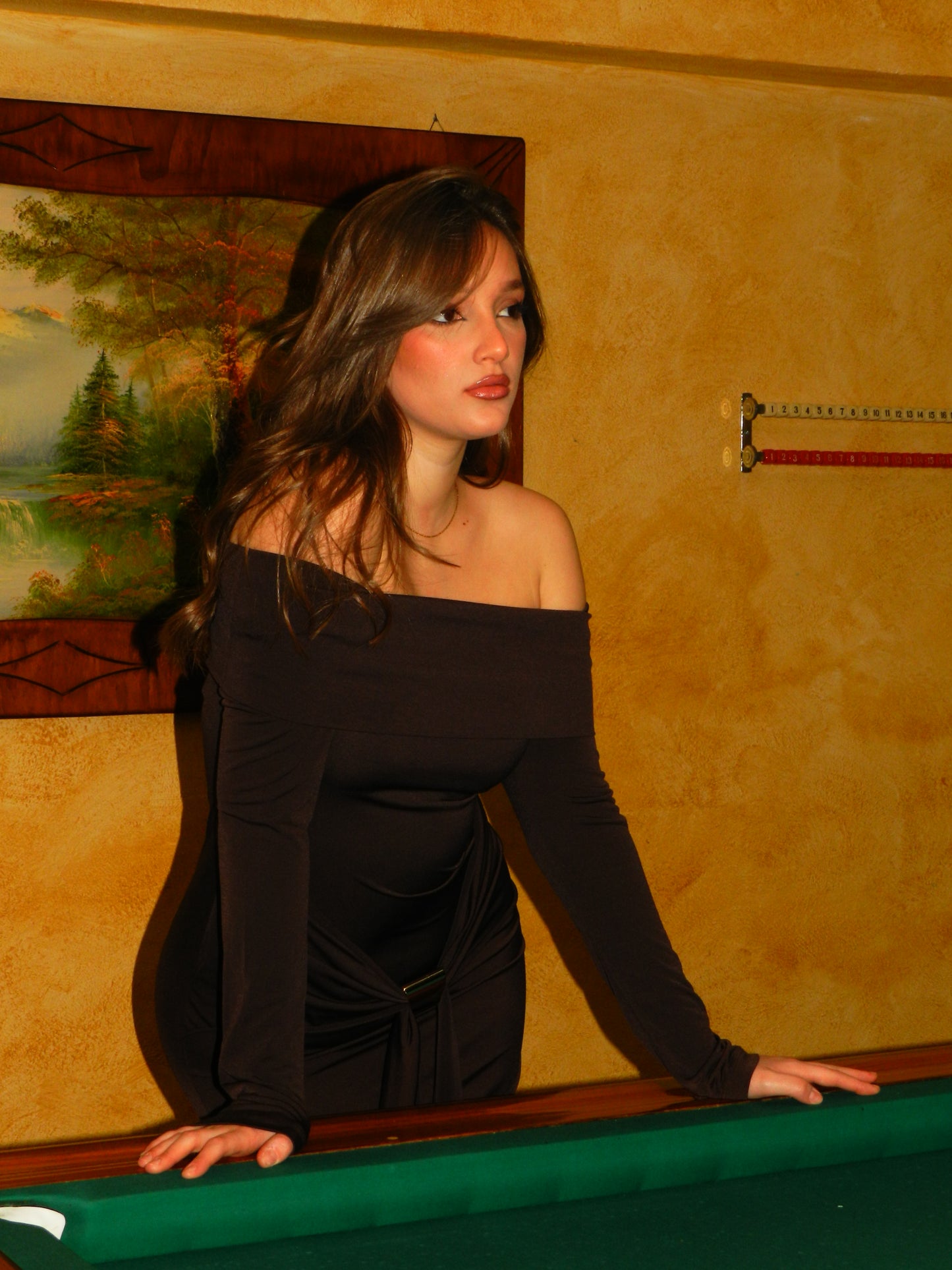 Abito Long Sleeve Off Shoulder