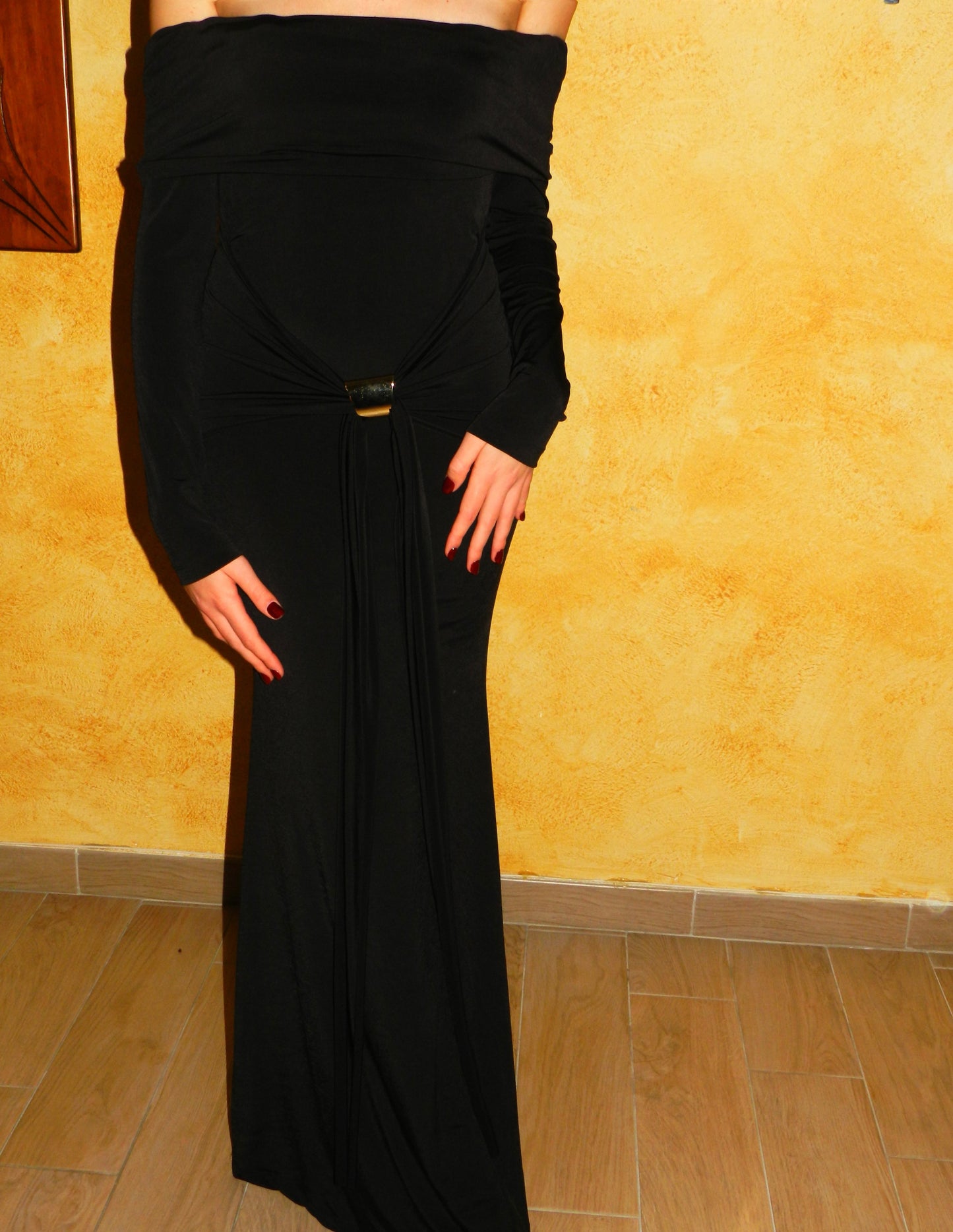 Abito Long Sleeve Off Shoulder